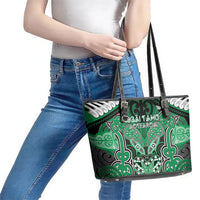 Aotearoa Iwi Ngai Tahu Leather Tote Bag Maori Kowhaiwhai Pattern