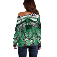Aotearoa Iwi Ngai Tahu Personalised Off Shoulder Sweater Maori Kowhaiwhai Pattern