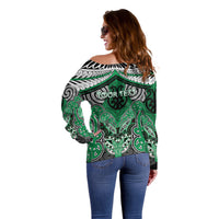 Aotearoa Iwi Ngai Tahu Personalised Off Shoulder Sweater Maori Kowhaiwhai Pattern