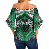 Aotearoa Iwi Ngai Tahu Personalised Off Shoulder Wrap Waist Top Maori Kowhaiwhai Pattern