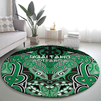 Aotearoa Iwi Ngai Tahu Round Carpet Maori Kowhaiwhai Pattern