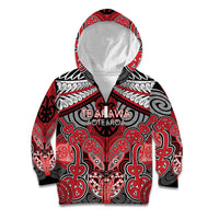 Aotearoa Iwi Te Arawa Personalised Kid Hoodie Maori Kowhaiwhai Pattern