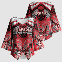 Aotearoa Iwi Te Arawa Personalised Kimono Sleeve Blouse Maori Kowhaiwhai Pattern