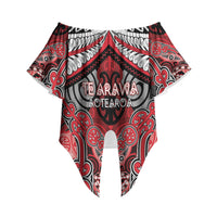 Aotearoa Iwi Te Arawa Personalised Off Shoulder Wrap Waist Top Maori Kowhaiwhai Pattern