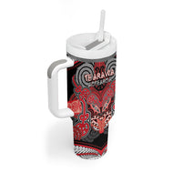 Aotearoa Iwi Te Arawa Personalised Tumbler With Handle Maori Kowhaiwhai Pattern