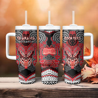 Aotearoa Iwi Te Arawa Personalised Tumbler With Handle Maori Kowhaiwhai Pattern