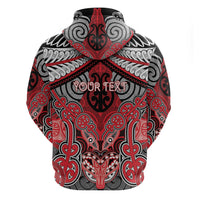 Aotearoa Iwi Te Arawa Personalised Zip Hoodie Maori Kowhaiwhai Pattern