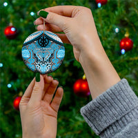 Aotearoa Iwi Ngati Porou Personalised Ceramic Ornament Maori Kowhaiwhai Pattern