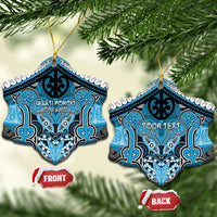Aotearoa Iwi Ngati Porou Personalised Ceramic Ornament Maori Kowhaiwhai Pattern