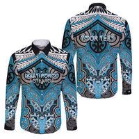 Aotearoa Iwi Ngati Porou Personalised Family Matching Off Shoulder Maxi Dress and Hawaiian Shirt Maori Kowhaiwhai Pattern