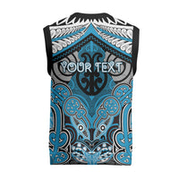 Aotearoa Iwi Ngati Porou Personalised Christmas Knitted V-Neck Vest Maori Kowhaiwhai Pattern