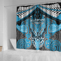 Aotearoa Iwi Ngati Porou Shower Curtain Maori Kowhaiwhai Pattern