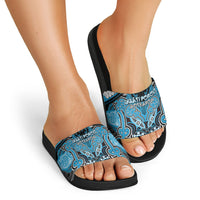 Aotearoa Iwi Ngati Porou Slide Sandals Maori Kowhaiwhai Pattern
