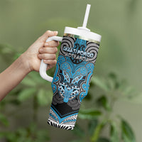 Aotearoa Iwi Ngati Porou Personalised Tumbler With Handle Maori Kowhaiwhai Pattern