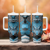 Aotearoa Iwi Ngati Porou Personalised Tumbler With Handle Maori Kowhaiwhai Pattern