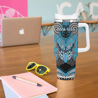 Aotearoa Iwi Ngati Porou Personalised Tumbler With Handle Maori Kowhaiwhai Pattern