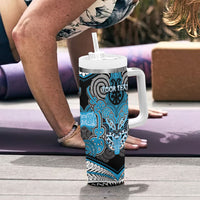 Aotearoa Iwi Ngati Porou Personalised Tumbler With Handle Maori Kowhaiwhai Pattern