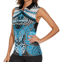 Aotearoa Iwi Ngati Porou Personalised Women Sleeveless Polo Shirt Maori Kowhaiwhai Pattern