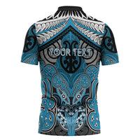 Aotearoa Iwi Ngati Porou Personalised Zipper Polo Shirt Maori Kowhaiwhai Pattern