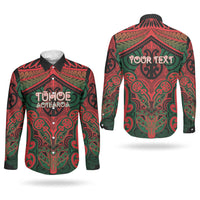Aotearoa Iwi Tuhoe Personalised Couples Matching Short Sleeve Bodycon Dress and Long Sleeve Button Shirt Maori Kowhaiwhai Pattern