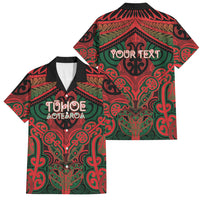 Aotearoa Iwi Tuhoe Personalised Family Matching Off Shoulder Short Dress and Hawaiian Shirt Maori Kowhaiwhai Pattern