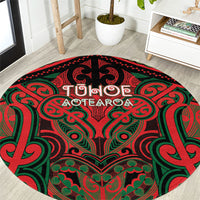 Aotearoa Iwi Tuhoe Round Carpet Maori Kowhaiwhai Pattern