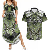 Aotearoa Iwi Whakatohea Personalised Couples Matching Summer Maxi Dress and Hawaiian Shirt Maori Kowhaiwhai Pattern