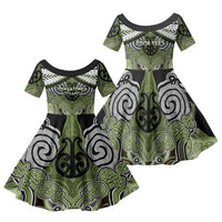 Aotearoa Iwi Whakatohea Personalised Family Matching Summer Maxi Dress and Hawaiian Shirt Maori Kowhaiwhai Pattern