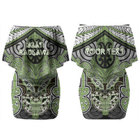 Aotearoa Iwi Ngati Raukawa Personalised Couples Matching Off Shoulder Short Dress and Long Sleeve Button Shirt Maori Kowhaiwhai Pattern