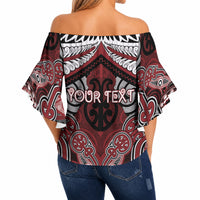 Aotearoa Iwi Ngati Toa Personalised Off Shoulder Wrap Waist Top Maori Kowhaiwhai Pattern