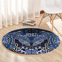 Aotearoa Iwi Ngati Tuwharetoa Round Carpet Maori Kowhaiwhai Pattern