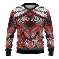 Aotearoa Iwi Te Ati Awa Personalised Ugly Christmas Sweater Maori Kowhaiwhai Pattern