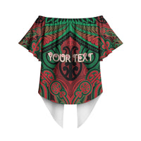 Aotearoa Iwi Ngati Hine Personalised Off Shoulder Wrap Waist Top Maori Kowhaiwhai Pattern