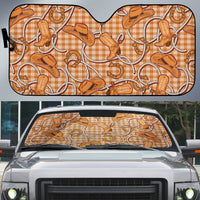 Brown Hawaii Palaka Cowboy Auto Sun Shade Hawaiian Paniolo Festival Spirit LT19 Brown - Polynesian Pride