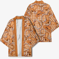 Brown Hawaii Palaka Cowboy Kimono Hawaiian Paniolo Festival Spirit LT19 - Polynesian Pride