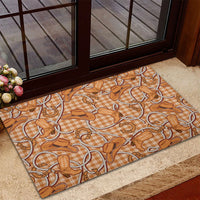 Brown Hawaii Palaka Cowboy Rubber Doormat Hawaiian Paniolo Festival Spirit LT19 - Polynesian Pride