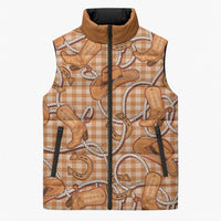 Brown Hawaii Palaka Cowboy Sleeveless Puffer Jacket Hawaiian Paniolo Festival Spirit LT19 Unisex Brown - Polynesian Pride