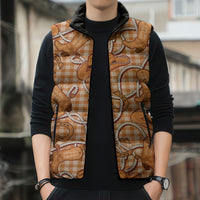 Brown Hawaii Palaka Cowboy Sleeveless Puffer Jacket Hawaiian Paniolo Festival Spirit LT19 - Polynesian Pride