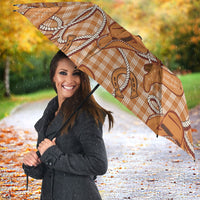 Brown Hawaii Palaka Cowboy Umbrella Hawaiian Paniolo Festival Spirit LT19 - Polynesian Pride