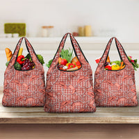 Red Hawaii Palaka Cowboy Grocery Bag Hawaiian Paniolo Festival Spirit LT19 3-pack One Size Red - Polynesian Pride
