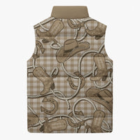 Beige Hawaii Palaka Cowboy Sleeveless Puffer Jacket Hawaiian Paniolo Festival Spirit LT19 - Polynesian Pride