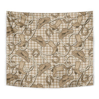 Beige Hawaii Palaka Cowboy Tapestry Hawaiian Paniolo Festival Spirit LT19 - Polynesian Pride