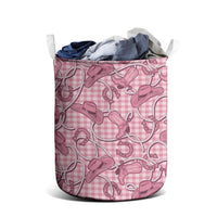 Pink Hawaii Palaka Cowboy Laundry Basket Hawaiian Paniolo Festival Spirit LT19 - Polynesian Pride