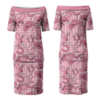 Pink Hawaii Palaka Cowboy Family Matching Puletasi and Hawaiian Shirt Hawaiian Paniolo Festival Spirit LT19 Mom's Dress Pink - Polynesian Pride