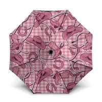 Pink Hawaii Palaka Cowboy Umbrella Hawaiian Paniolo Festival Spirit LT19 One Size Folded 11.42 inch Opened Diameter 37.4 inch Pink - Polynesian Pride
