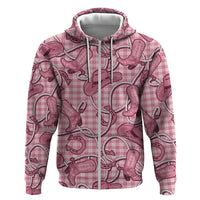 Pink Hawaii Palaka Cowboy Zip Hoodie Hawaiian Paniolo Festival Spirit LT19 Zip Hoodie Pink - Polynesian Pride