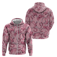 Pink Hawaii Palaka Cowboy Zip Hoodie Hawaiian Paniolo Festival Spirit LT19 - Polynesian Pride