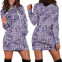 Purple Hawaii Palaka Cowboy Hoodie Dress Hawaiian Paniolo Festival Spirit LT19 - Polynesian Pride