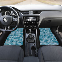 Blue Hawaii Palaka Cowboy Car Mats Hawaiian Paniolo Festival Spirit LT19 Set 2pcs - Front Blue - Polynesian Pride