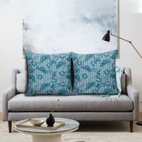 Blue Hawaii Palaka Cowboy Pillow Cover Hawaiian Paniolo Festival Spirit LT19 - Polynesian Pride